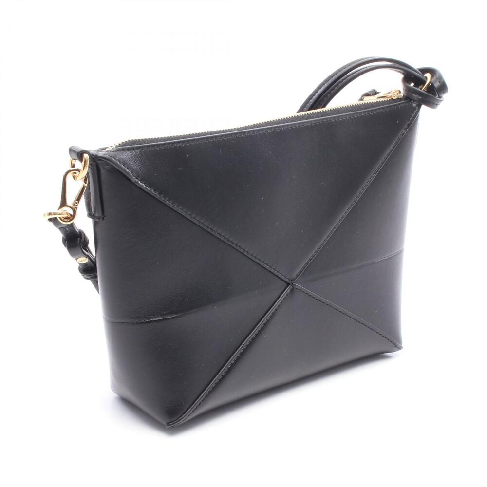 LOEWE Puzzlefold Pouch Shoulder Bag Clutch Leather Black - Picture 2 of 4